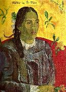 Paul Gauguin vahine med gardenia oil on canvas